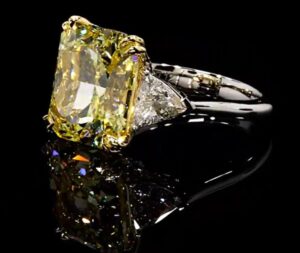 Beverly Hills Diamond Collection - Radiant Fancy Intense 10ct VVS2 Diamond Ring
